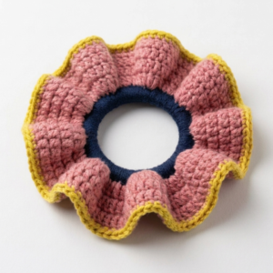 Coletero Rosa mediano con bordes a crochet
